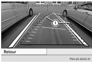 Stationnement en marche arrière (en épi) avec braquage du volant