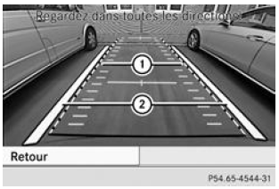 Stationnement en marche arrière (en épi) avec braquage du volant