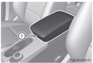 Bac de rangement/bac de rangement du téléphone sous l'accoudoir