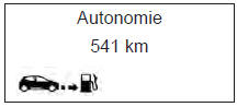 e) Autonomie prévisible avec le carburant restant.