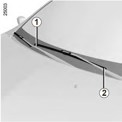 Remplacement des balais d’essuie-vitre avant 1